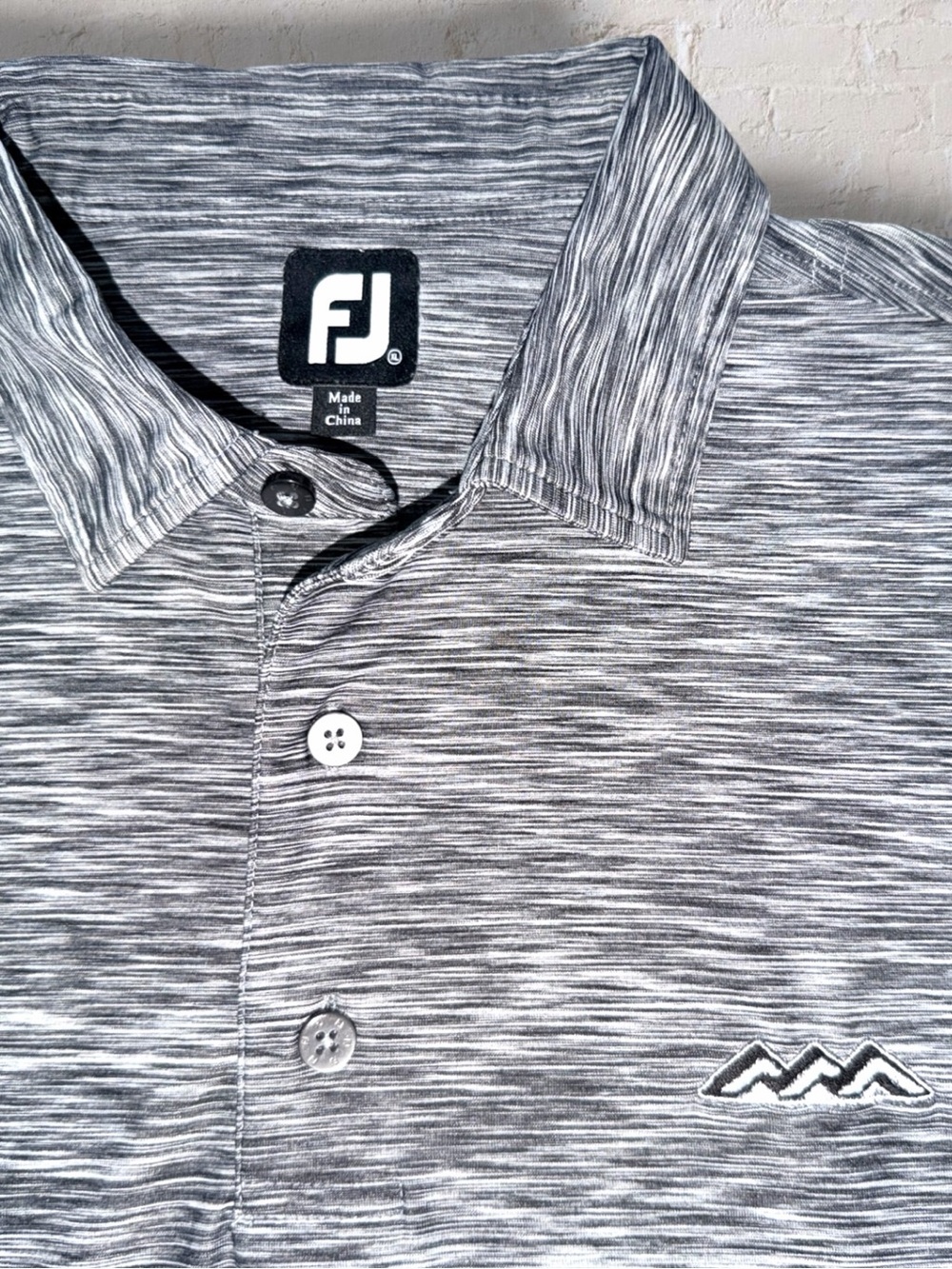 FootJoy FJ Men's L Gray Space-Dye Golf Polo Desert Mountain Scottsdale AZ